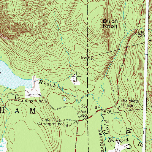 Topographic Map of Brickett Place Organization Camp, NH
