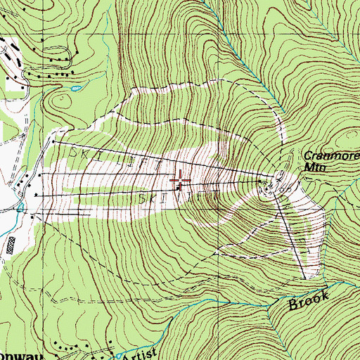 Topographic Map of Cranmore Skimobile Winter Sports Area, NH