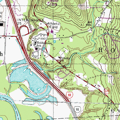 Topographic Map of Trinity Church, NH