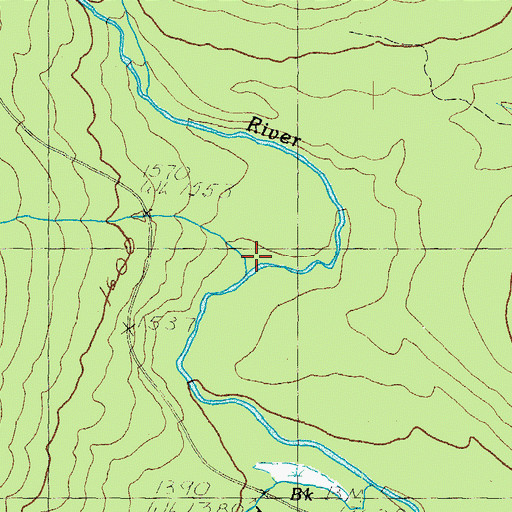 Topographic Map of Ledge Brook, NH