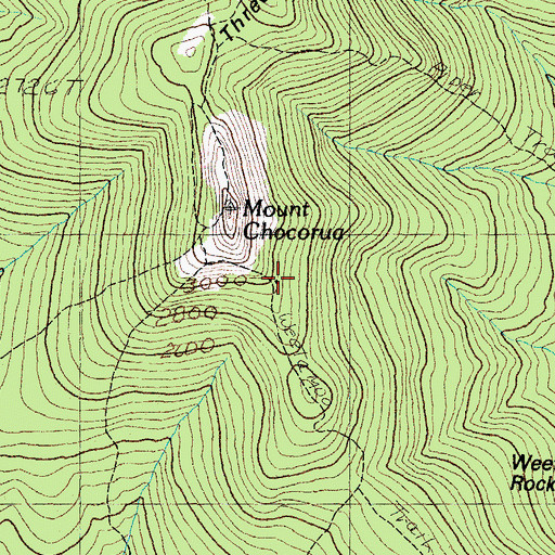 Topographic Map of Mount Chocorua Scenic Area, NH