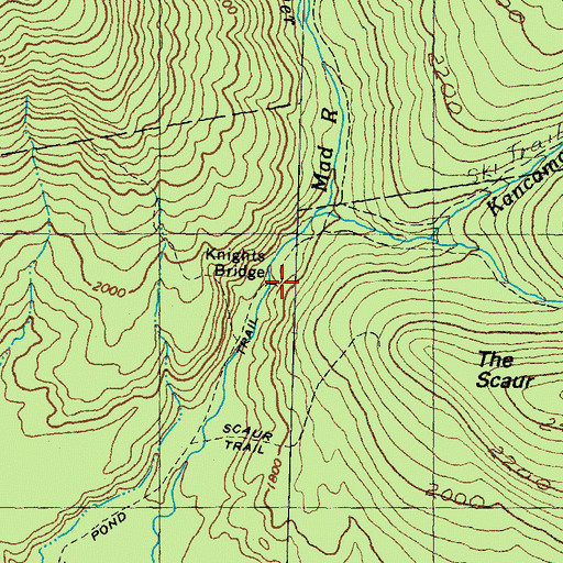 Topographic Map of Knights Bridge, NH