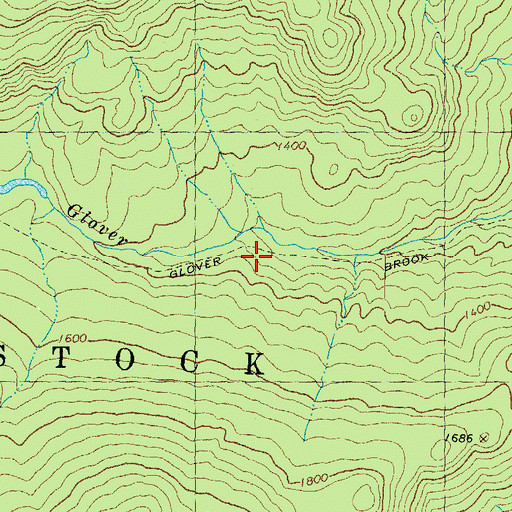 Topographic Map of Glover Brook Trail, NH