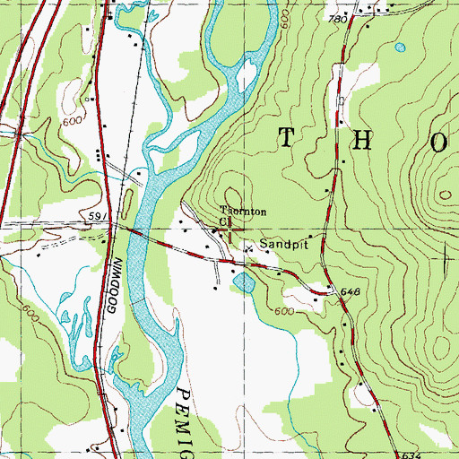 Topographic Map of Thorton Church, NH