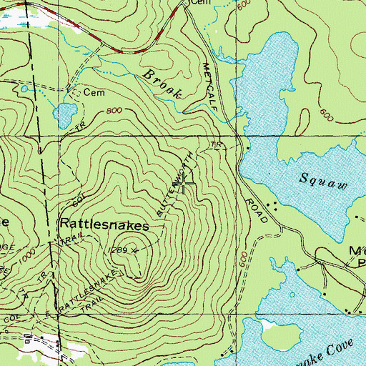 Topographic Map of Butterworth Trail, NH