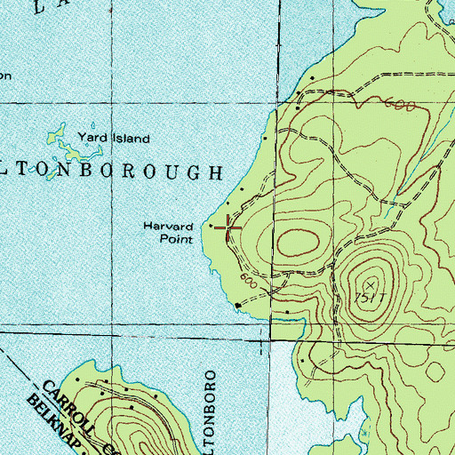 Topographic Map of Harvard Point, NH