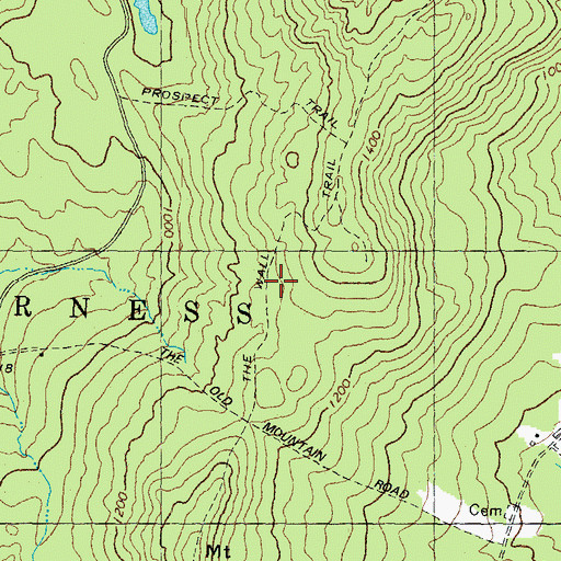 Topographic Map of The Wall Trail, NH
