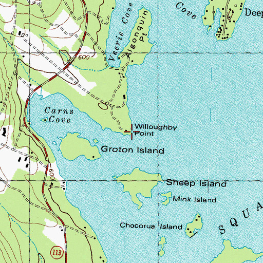 Topographic Map of Willoughby Point, NH