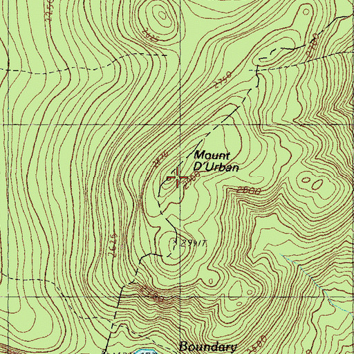 Topographic Map of Mount D'Urban, NH
