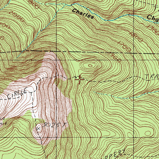 Topographic Map of Baldface Shelter, NH