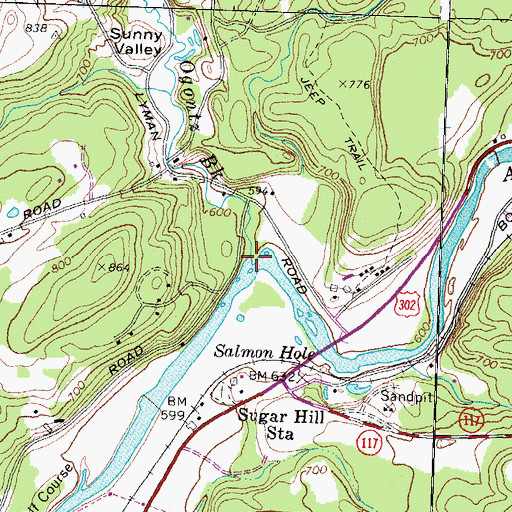 Topographic Map of Ogontz Brook, NH
