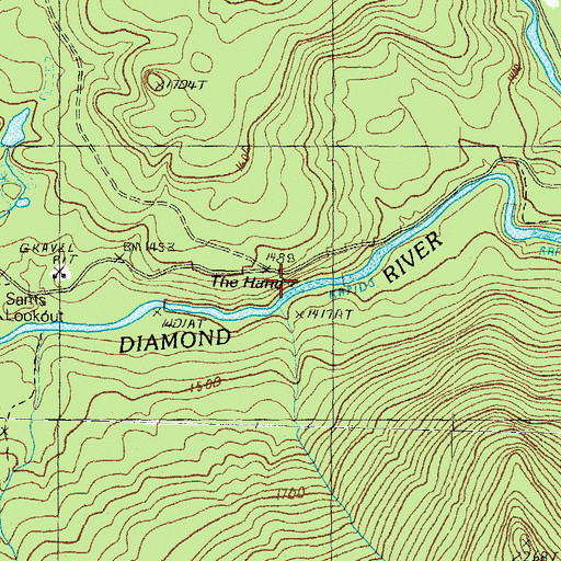 Topographic Map of The Hand, NH