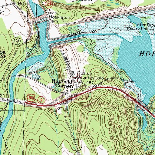 Topographic Map of Duston Country Club, NH