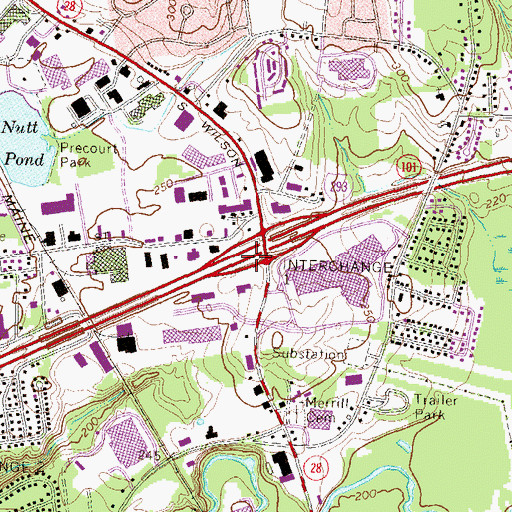 Topographic Map of Interchange 1, NH
