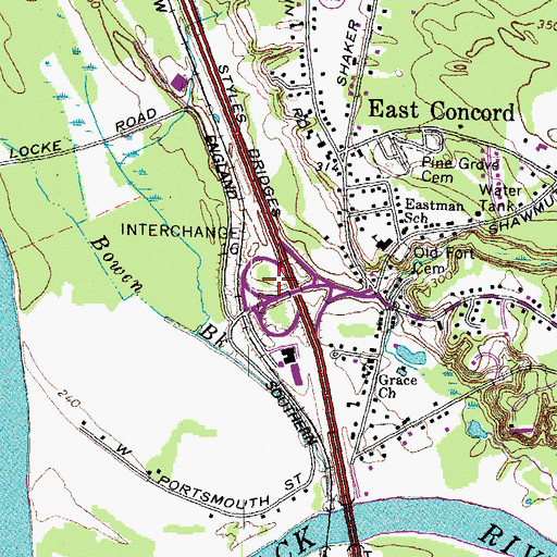 Topographic Map of Interchange 16, NH