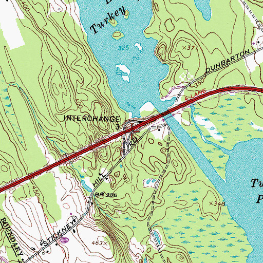 Topographic Map of Interchange 3, NH