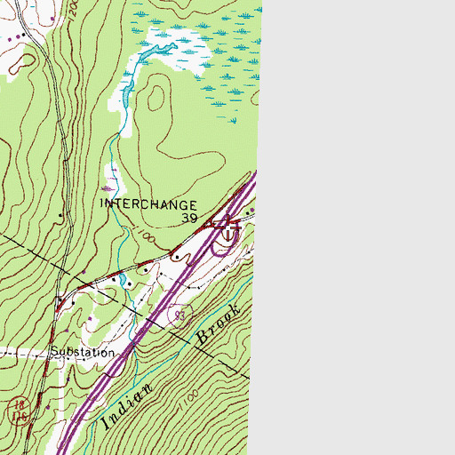 Topographic Map of Interchange 39, NH