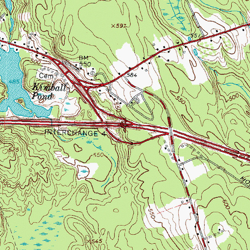 Topographic Map of Interchange 4, NH