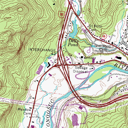 Topographic Map of Interchange 42, NH