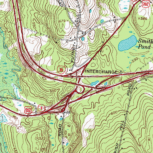 Topographic Map of Interchange 5, NH