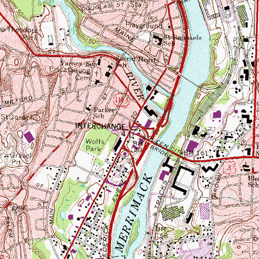 Topographic Map of Interchange 6, NH