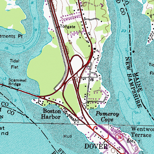 Topographic Map of Interchange 6, NH