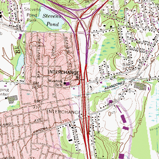 Topographic Map of Interchange 7, NH