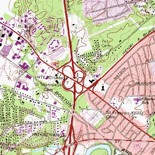 Topographic Map of Interchange 7, NH