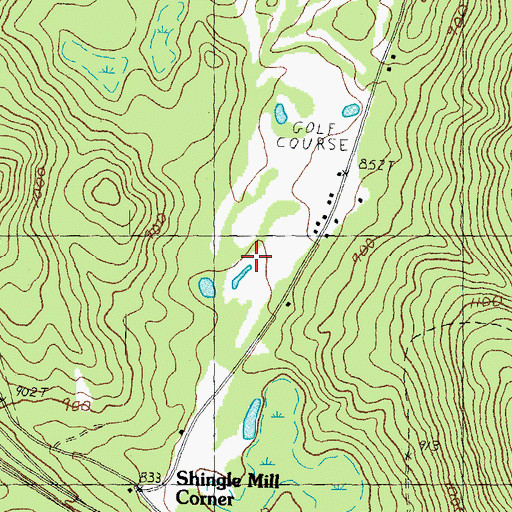 Topographic Map of Kearsarge Valley Golf Course, NH