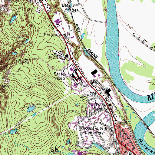 Topographic Map of New Hampshire State Prison for Men, NH