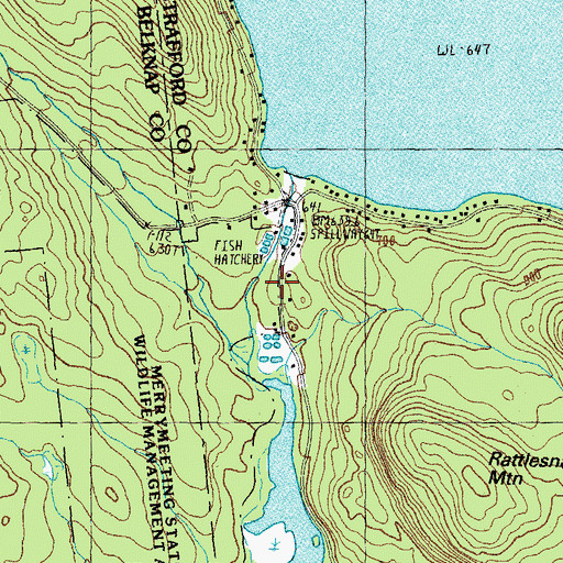 Topographic Map of Powder Mill Fish Hatchery, NH