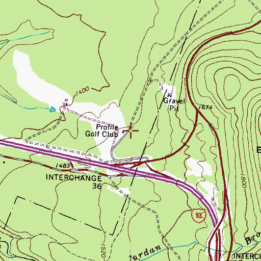 Topographic Map of Profile Golf Club, NH