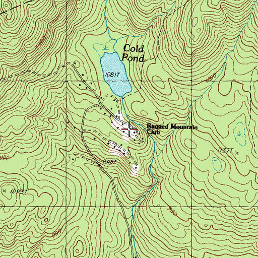 Topographic Map of Ragged Mountain Club, NH