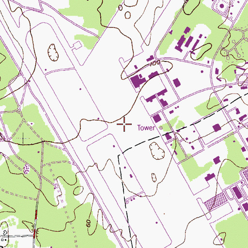 Topographic Map of Portsmouth International Airport at Pease, NH