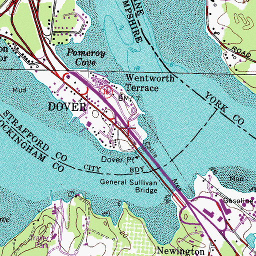 Topographic Map of Hilton State Park (historical), NH
