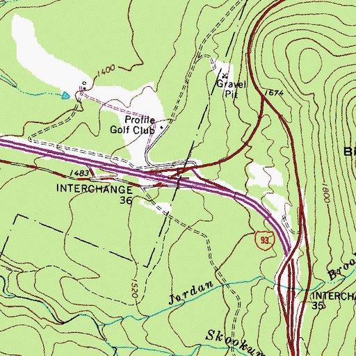 Topographic Map of Interchange 36, NH
