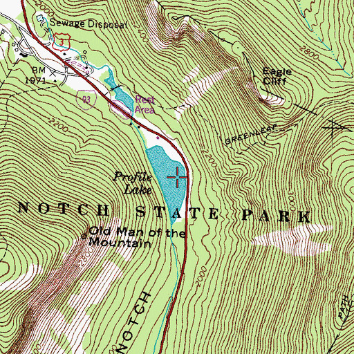 Topographic Map of Profile Lake, NH