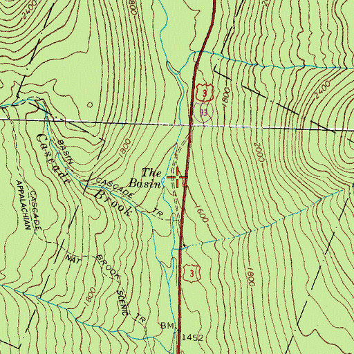 Topographic Map of The Basin, NH