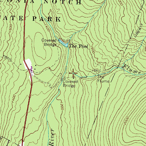 Topographic Map of The Flume, NH