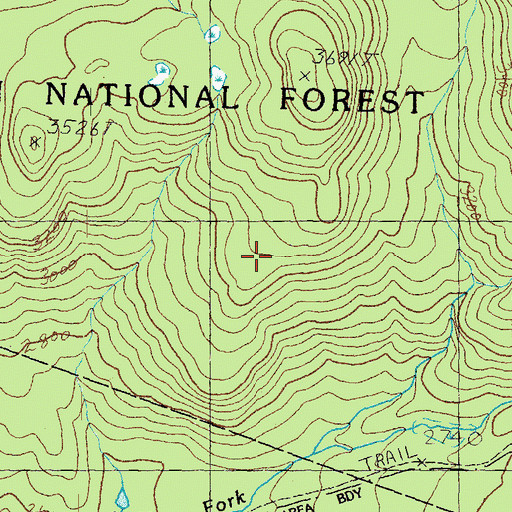 Topographic Map of Lincoln Woods Scenic Area, NH