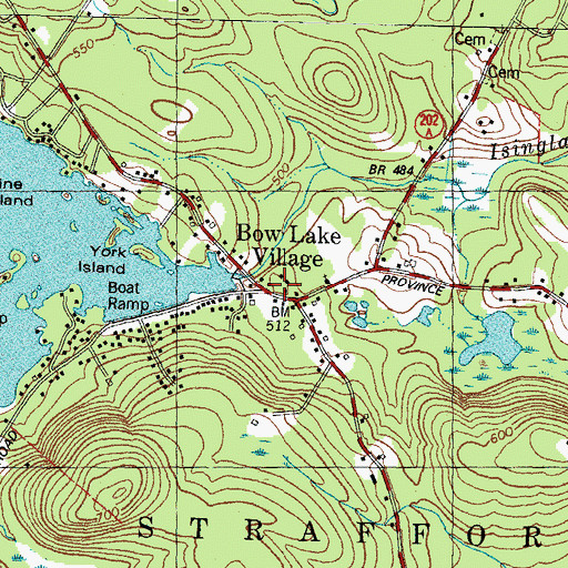 Topographic Map of Bow Lake Village, NH