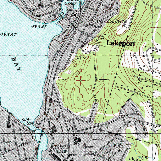 Topographic Map of WEMJ-AM (Laconia), NH