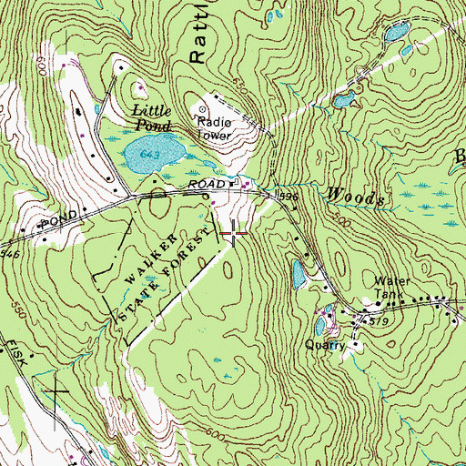 Topographic Map of WEVO-FM (Concord), NH