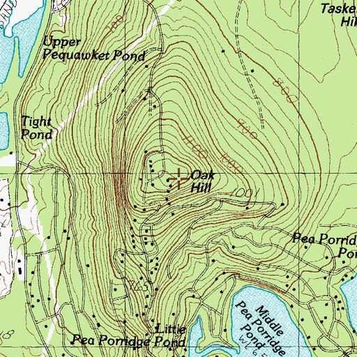 Topographic Map of WMWV-FM (Conway), NH
