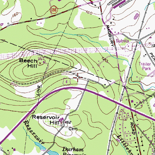 Topographic Map of WUNH-FM (Durham), NH