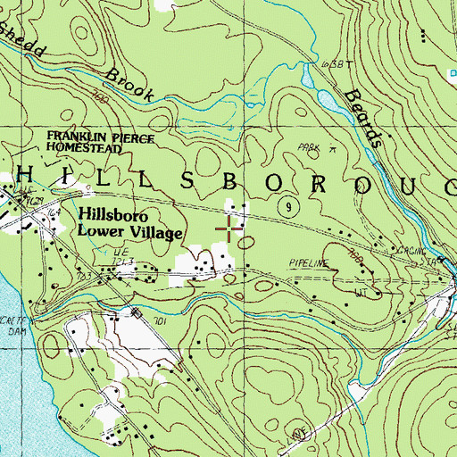Topographic Map of WRCI-FM (Hillsboro), NH