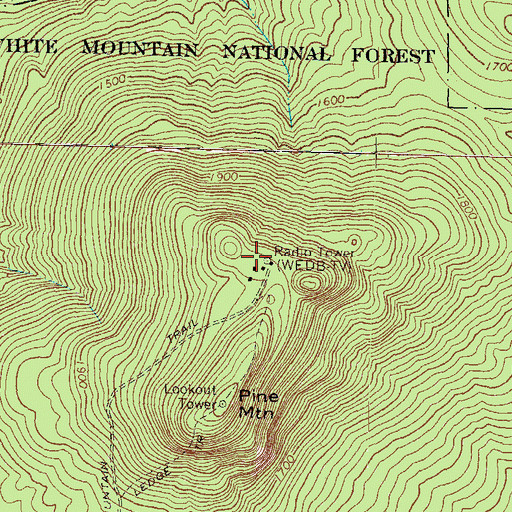 Topographic Map of WEDB-TV (Berlin), NH