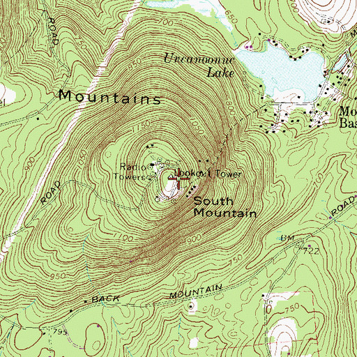 Topographic Map of WMUR-TV (Manchester), NH