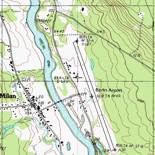 Topographic Map of Berlin Regional Airport, NH