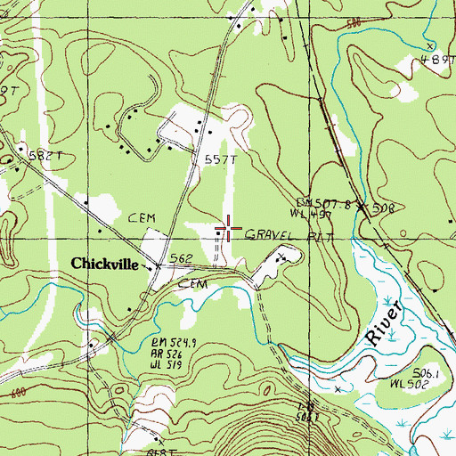 Topographic Map of Chickville Airport, NH